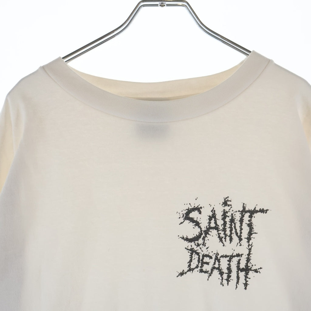 SAINT MICHAEL(セントマイケル) 21AW LS TEE SAINTDEATH セントデス クルーネック長袖Tシャツ カットソー ホワイト SM-A21-0000-020