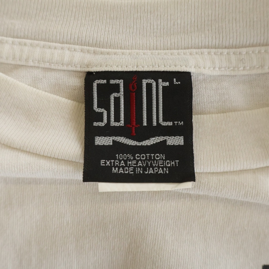 SAINT MICHAEL(セントマイケル) 21AW T-SHIRT 666% グラフィックプリント クルーネック半袖Tシャツ カットソー ホワイト SM-A21-0000-004