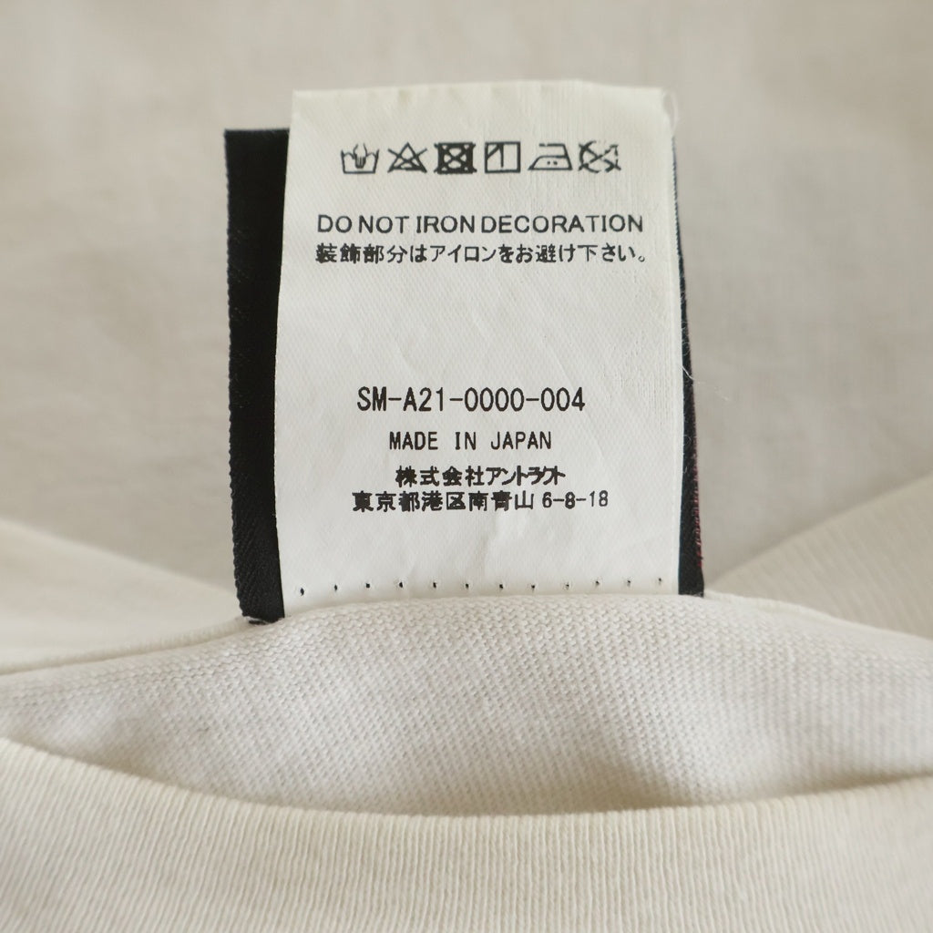 SAINT MICHAEL(セントマイケル) 21AW T-SHIRT 666% グラフィックプリント クルーネック半袖Tシャツ カットソー ホワイト SM-A21-0000-004