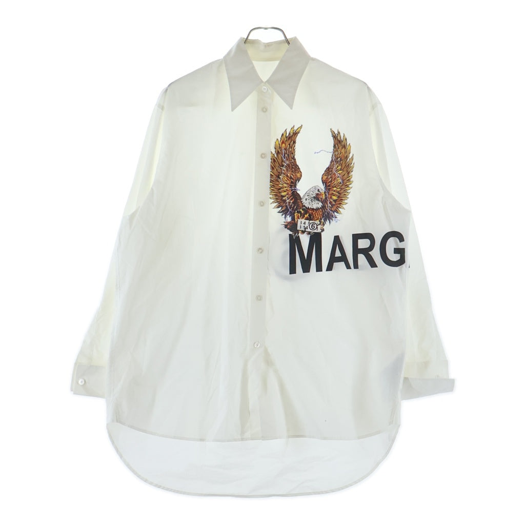 MM6 Maison Margiela(エムエムシックスメゾンマルジェラ) 21AW EAGLE SHIRT イーグルプリント コットン 長袖シャツ ホワイト S52DL0160 S47294
