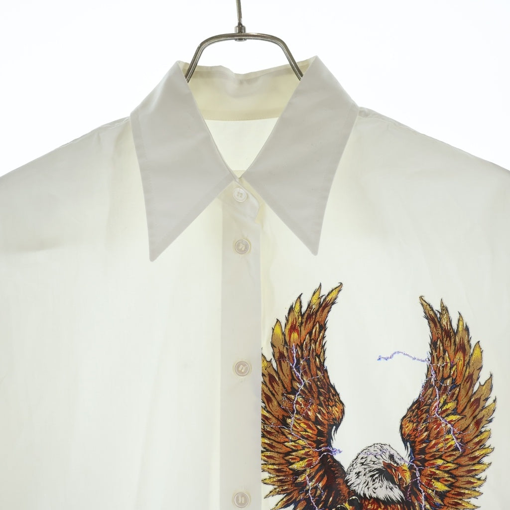 MM6 Maison Margiela(エムエムシックスメゾンマルジェラ) 21AW EAGLE SHIRT イーグルプリント コットン 長袖シャツ ホワイト S52DL0160 S47294