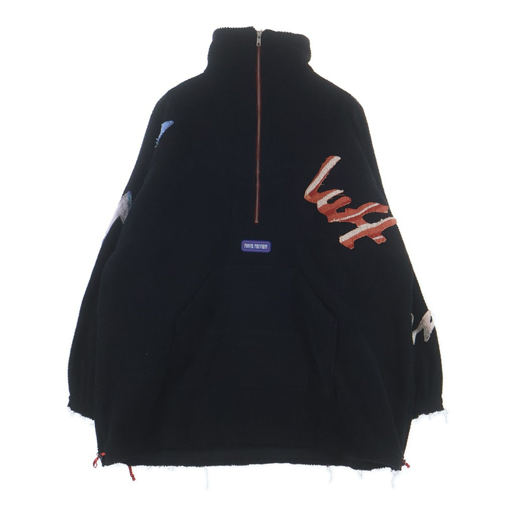 NO BRAND(ノーブランド) REVE REVIEW レイヴレビュー Callie Half-Zip Drawstring Hem Sweatshirt キャリーハーフジップ ドローストリングヘム スウェットシャツ ブラック SS2236