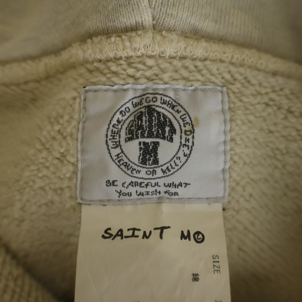SAINT MICHAEL(セントマイケル) 21SS Hoodie Graffiti グラフィックプリント加工 プルオーバーフーディー パーカー グレー SM-S21-0000-044