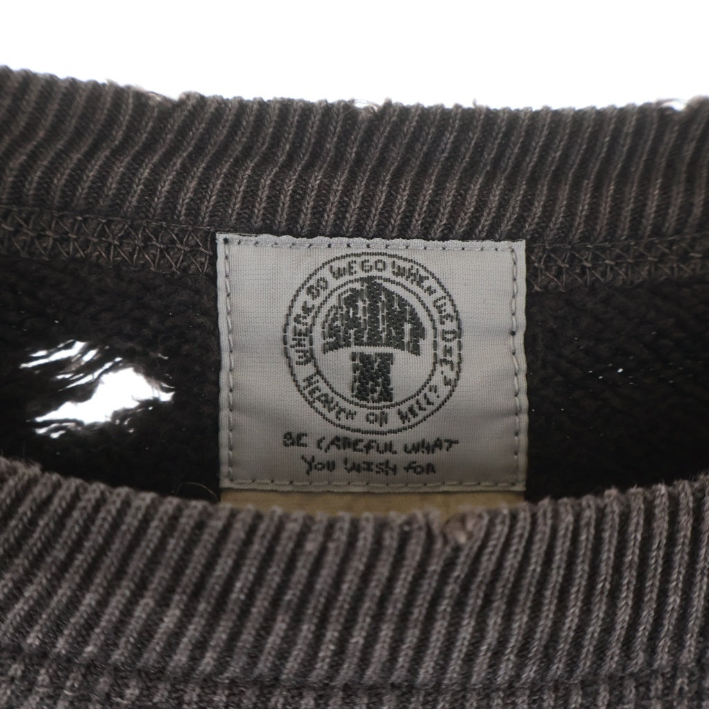 SAINT MICHAEL(セントマイケル) 21SS Cracked Planet Sweatshirt クラックドプラネット加工 クルーネックスウェットシャツ トレーナー グレー SM-S21-0000-016