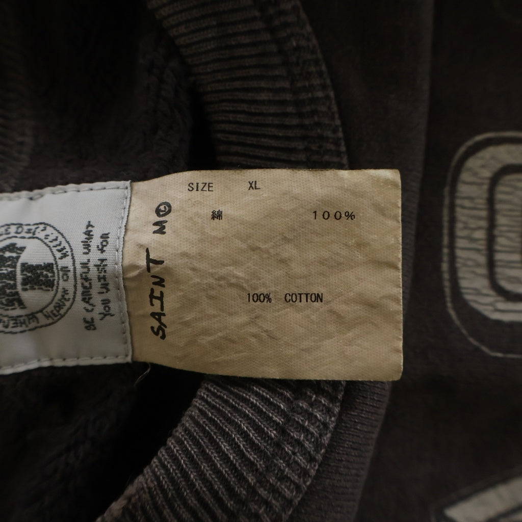 SAINT MICHAEL(セントマイケル) 21SS Cracked Planet Sweatshirt クラックドプラネット加工 クルーネックスウェットシャツ トレーナー グレー SM-S21-0000-016