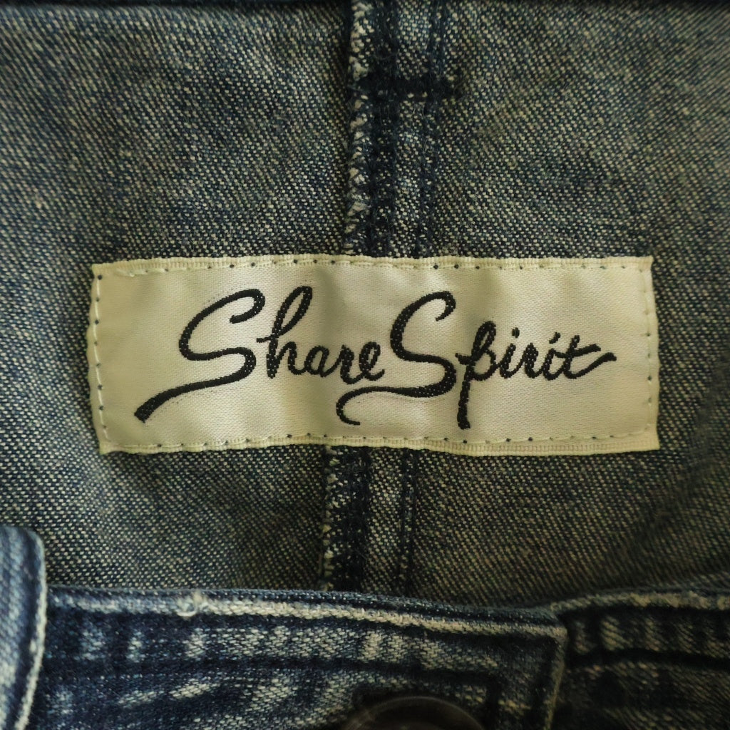 SHARE SPIRIT(シェアスピリット) パッチワーク コットン ストレートデニムパンツ レディース インディゴ FS1601