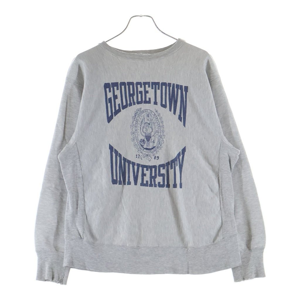 CHAMPION(チャンピオン) 80-90S VINTAGE REVERSE WEAVE ヴィンテージ リバースウィーブ カレッジロゴ クルーネックスウェットトレーナー グレー