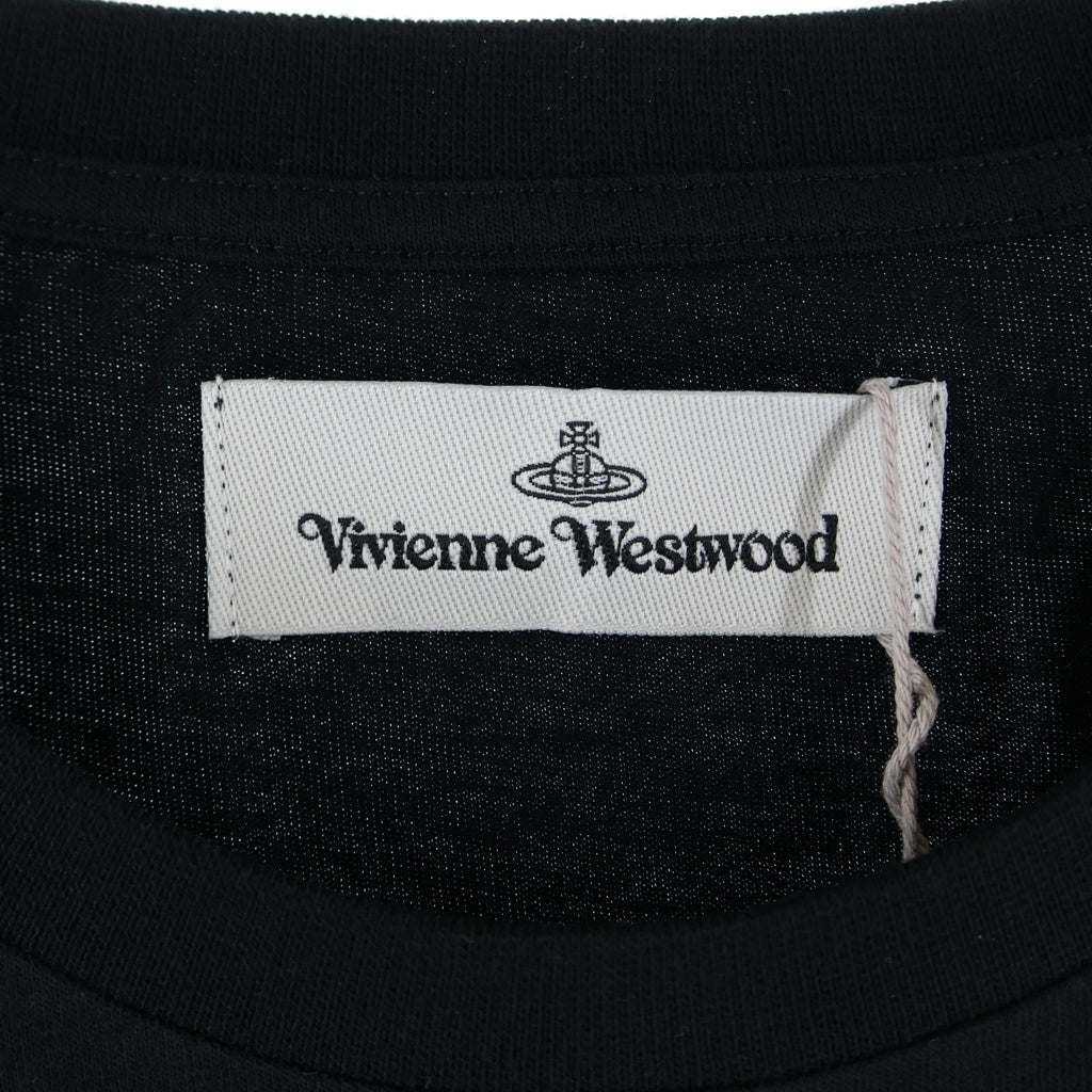 Vivienne Westwood(ヴィヴィアンウエストウッド) 25SS HALFTONE ORB PERU ハーフトーン オーブプリント クルーネック半袖Tシャツ カットソー レディース ブラック 3G01003H