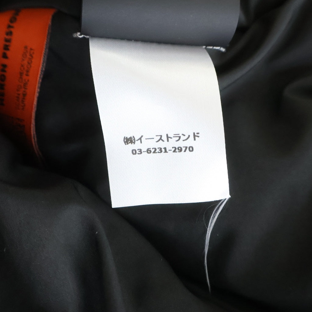 HERON PRESTON(ヘロンプレストン) 21AW ロゴプリント フーデッドポリジャケット ブラック HMEO001F21FAB001