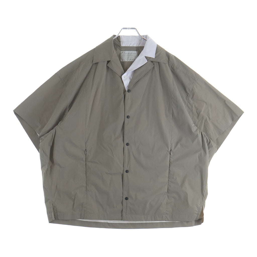 kolor(カラー) 24SS 日本製 二重襟 ドッキングオープンカラー半袖シャツ ベージュ 24SCM-B07113