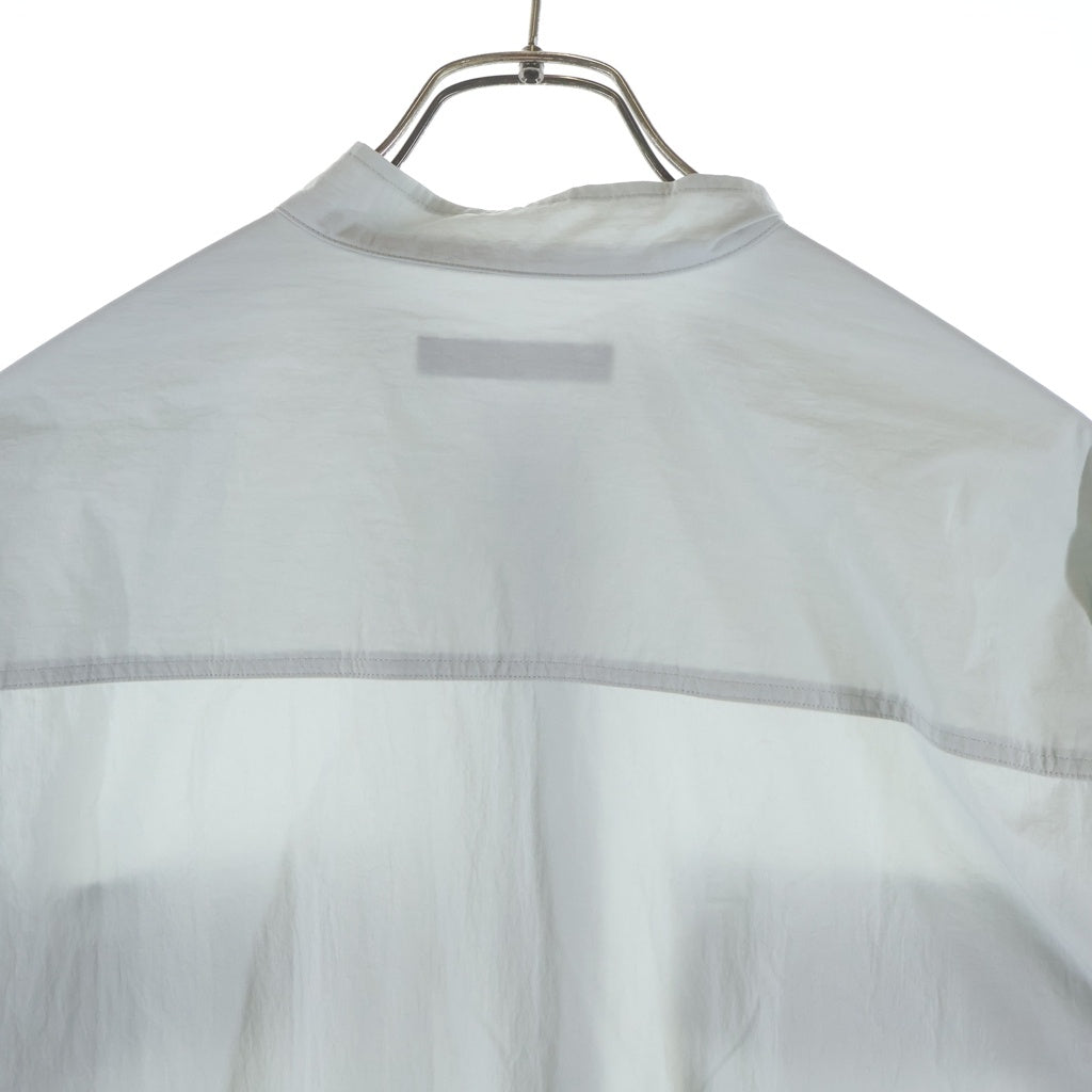 08sircus(ゼロエイトサーカス) 23SS Recycling Nylon Stand Collar Shirt リサイクリングナイロン スタンドカラー 長袖シャツ ライトグレー S23SS-SH03