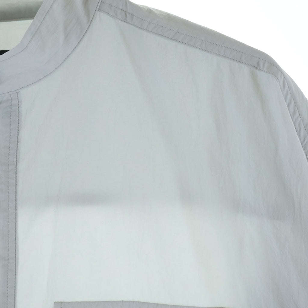 08sircus(ゼロエイトサーカス) 23SS Recycling Nylon Stand Collar Shirt リサイクリングナイロン スタンドカラー 長袖シャツ ライトグレー S23SS-SH03