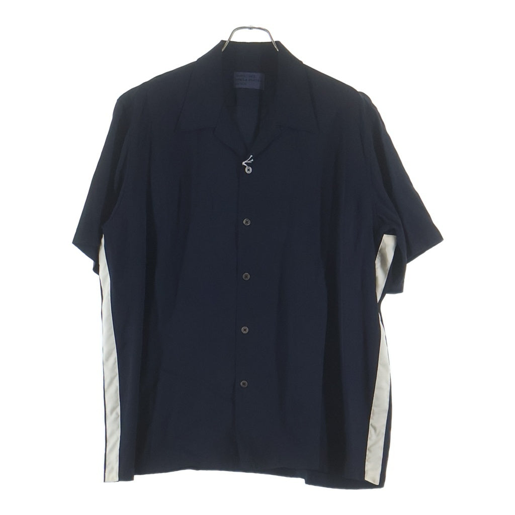 NO BRAND(ノーブランド) SOE READY TO WEAR ソーイレディートゥウェア WJPG ビスコース サイドライン オープンカラー半袖シャツ ネイビー 1231-81-006