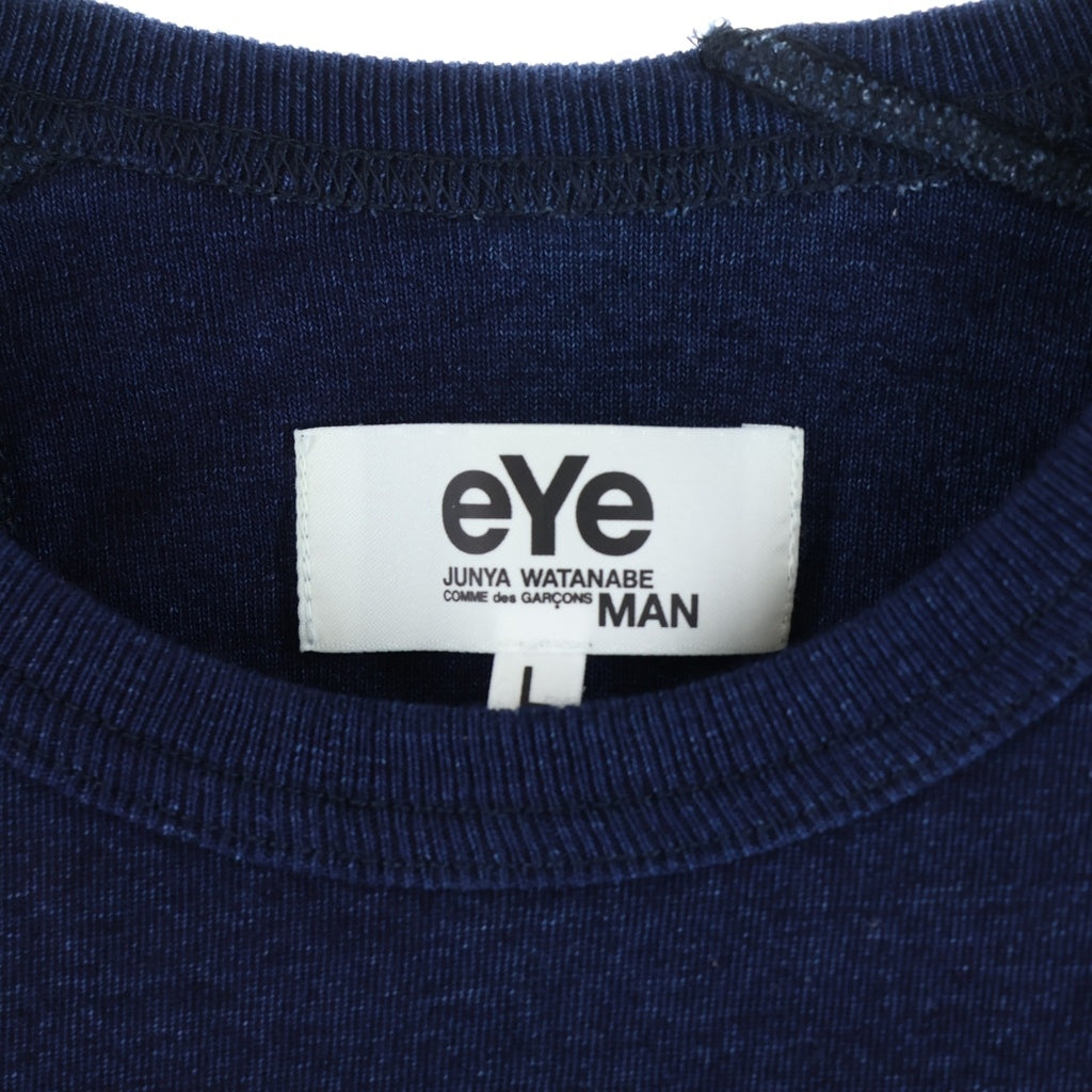 JUNYA WATANABE COMME des GARCONS(ジュンヤワタナベ コムデギャルソン) 20AW AD2020 コットン 胸ポケット クルーネック長袖Tシャツ カットソー ネイビー WF-T905