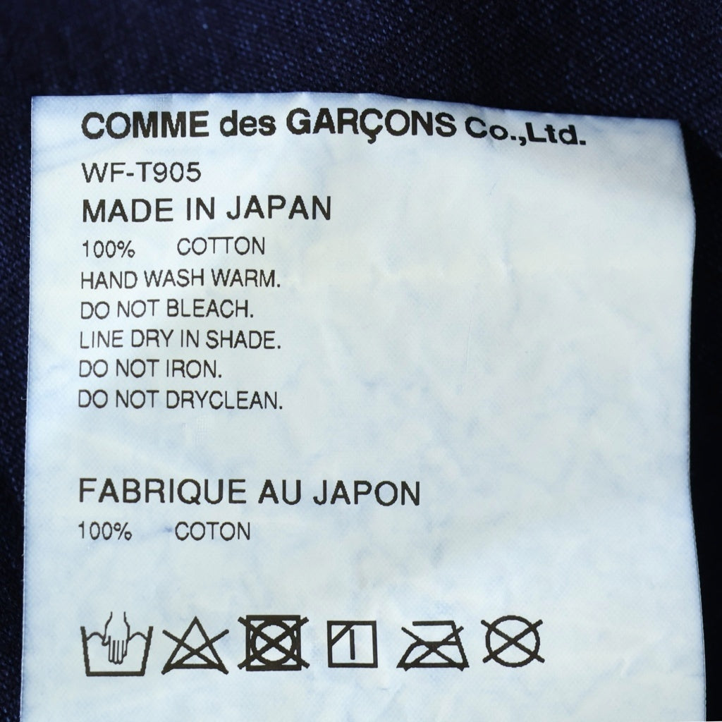 JUNYA WATANABE COMME des GARCONS(ジュンヤワタナベ コムデギャルソン) 20AW AD2020 コットン 胸ポケット クルーネック長袖Tシャツ カットソー ネイビー WF-T905