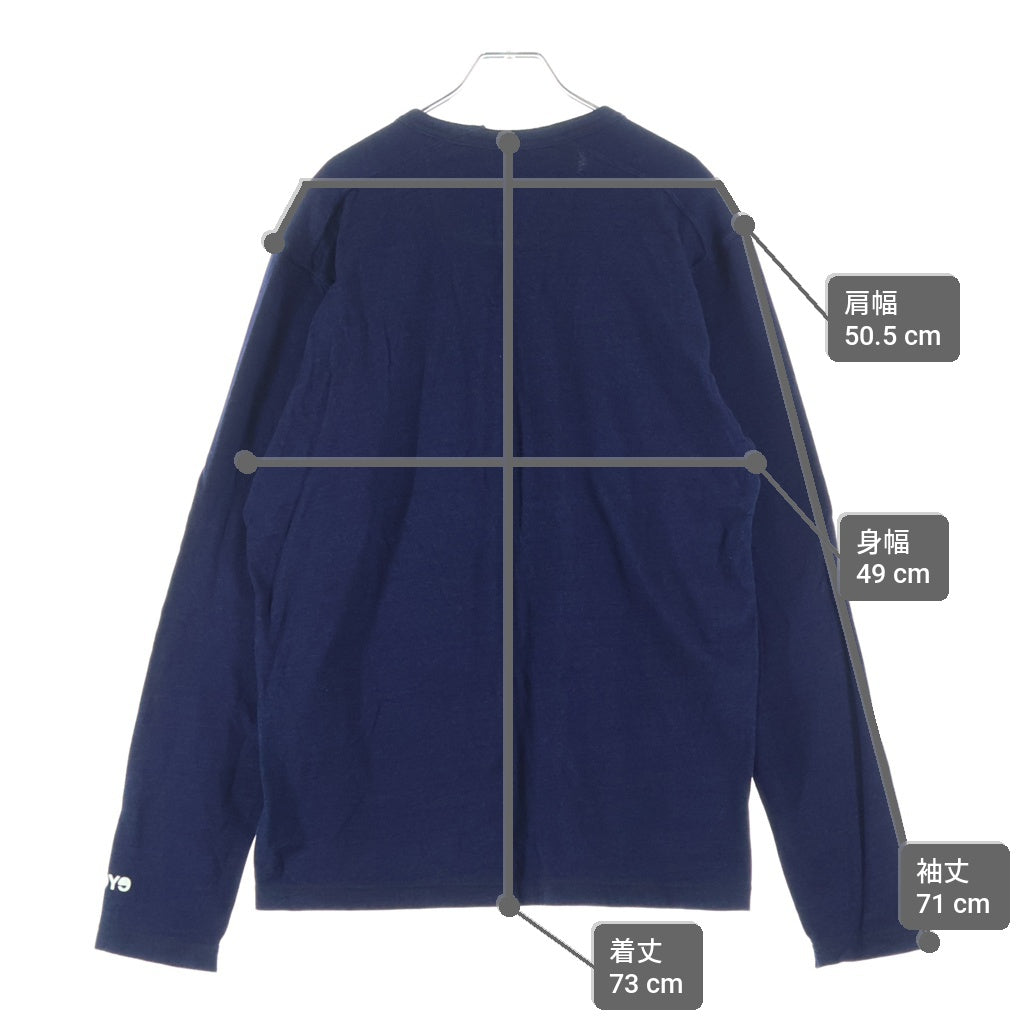 JUNYA WATANABE COMME des GARCONS(ジュンヤワタナベ コムデギャルソン) 20AW AD2020 コットン 胸ポケット クルーネック長袖Tシャツ カットソー ネイビー WF-T905