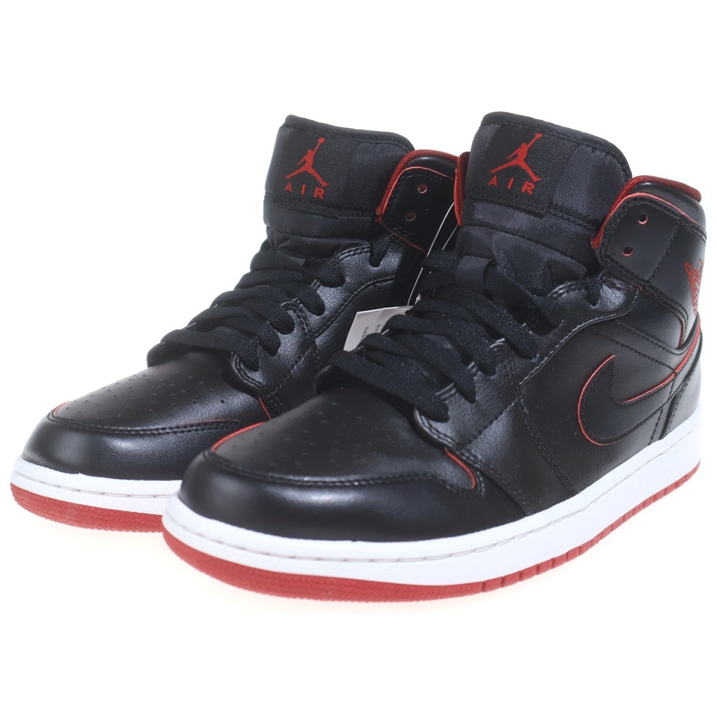 NIKE(ナイキ) 【観賞用 2015年製】 AIR JORDAN 1 RETRO MID エアジョーダン1 レトロ ミッドカットスニーカー ブラック/レッド US9.5/27.5cm 554724-028