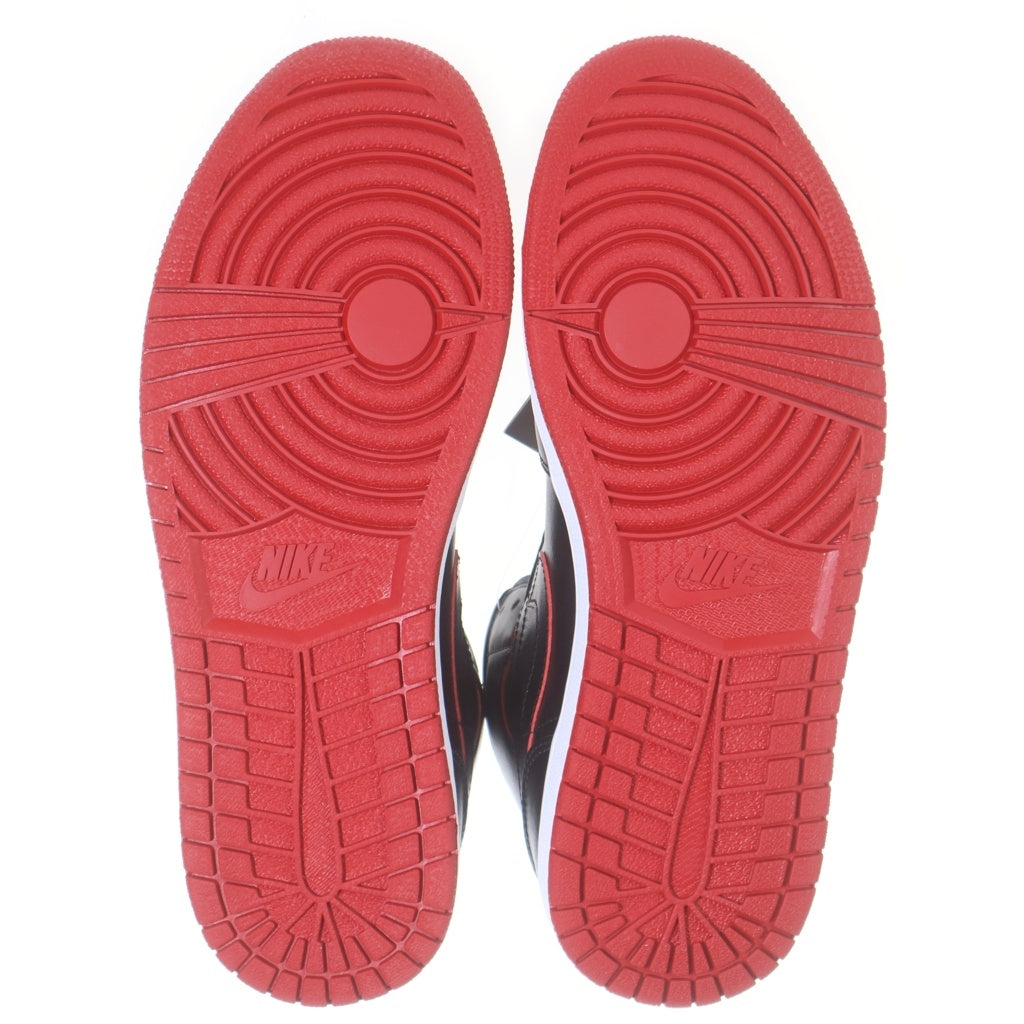 NIKE(ナイキ) 【観賞用 2015年製】 AIR JORDAN 1 RETRO MID エアジョーダン1 レトロ ミッドカットスニーカー ブラック/レッド US9.5/27.5cm 554724-028