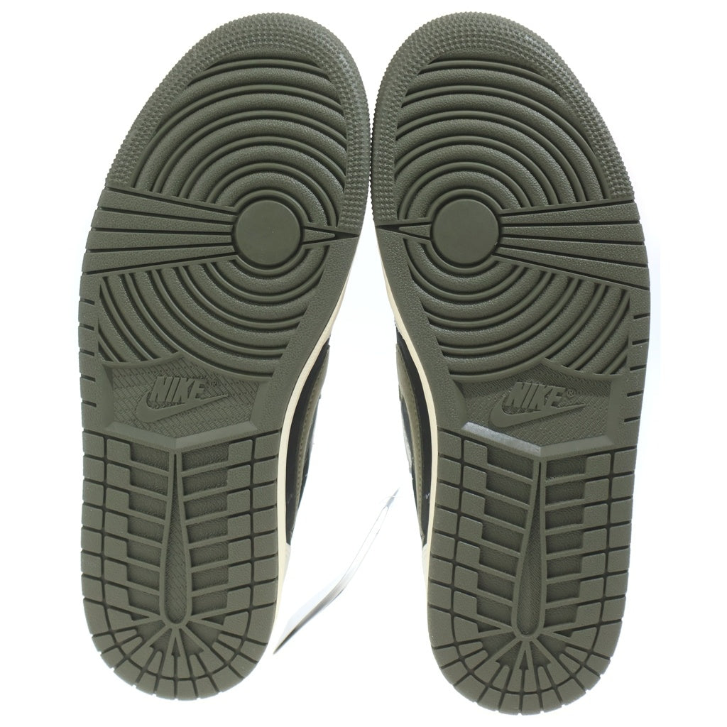 NIKE(ナイキ) ×TRAVIS SCOTT WMNS AIR JORDAN 1 LOW OG Medium Olive トラヴィススコット エアジョーダン1 ローカットスニーカー US10.5/27.5cm DZ4137-106