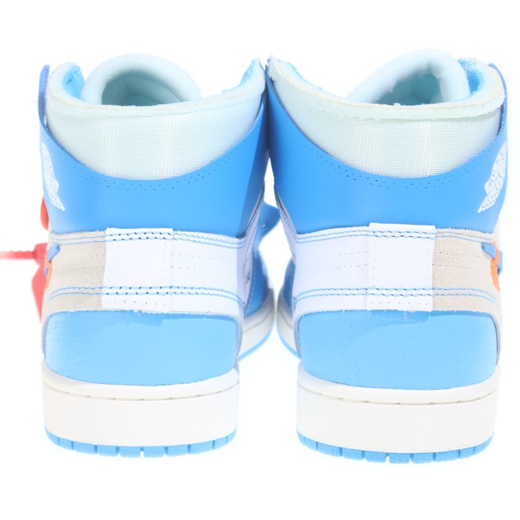 NIKE(ナイキ) ×OFF-WHITE AIR JORDAN 1 POWDER BLUE UNC オフホワイト エアジョーダン1 パウダーブルー ハイカットスニーカー ホワイト/ブルー US10/28cm AQ0818-148