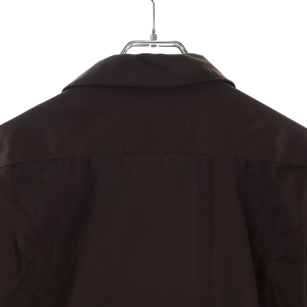MARKAWARE(マーカウェア) 25AW ITALIAN COLLAR SHIRT ORGANIC WOOL GABARDINE オーガニック ウールギャバジン イタリアンカラー 長袖シャツ ブラウン A25C01SH01C