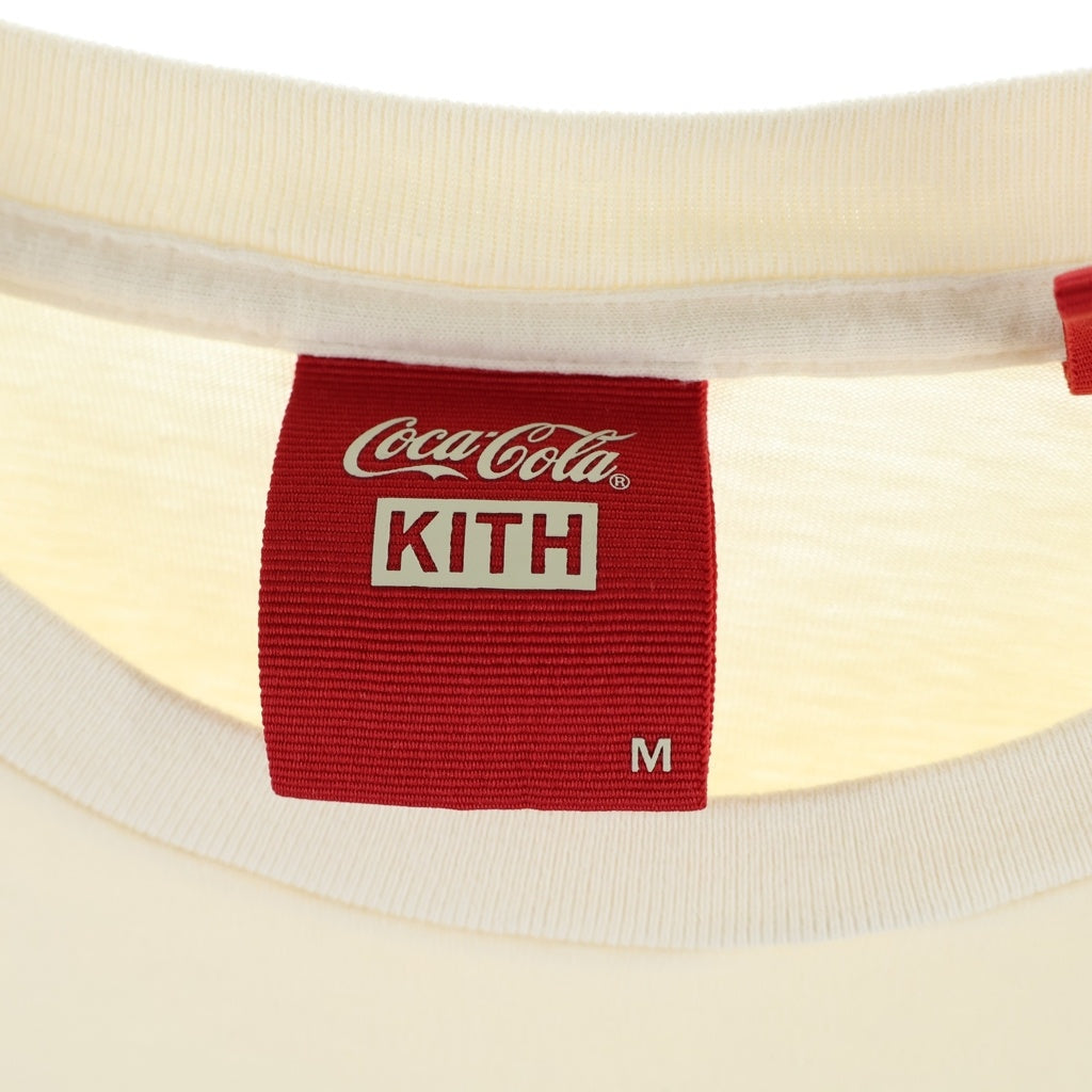 KITH(キス) 20SS ×COCA-COLA MENU TEE コカコーラ メニュー ヴィンテージ フロントプリント クルーネック半袖Tシャツ カットソー アイボリー KH3884