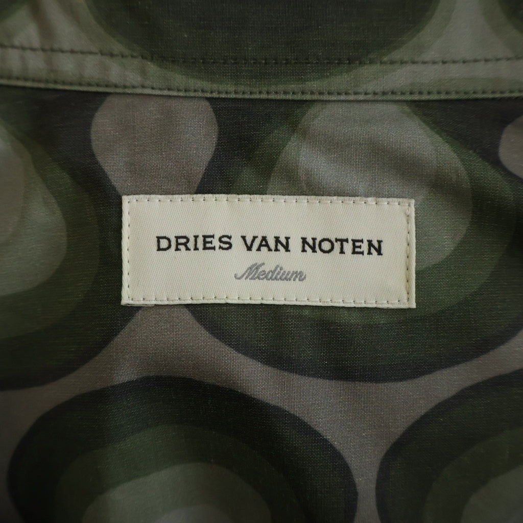 DRIES VAN NOTEN(ドリスヴァンノッテン) CASSIDYE 8027 M.W SHIRT クラシックダイ ナイロン 総柄 半袖シャツ カーキ 241-020709-8027-606