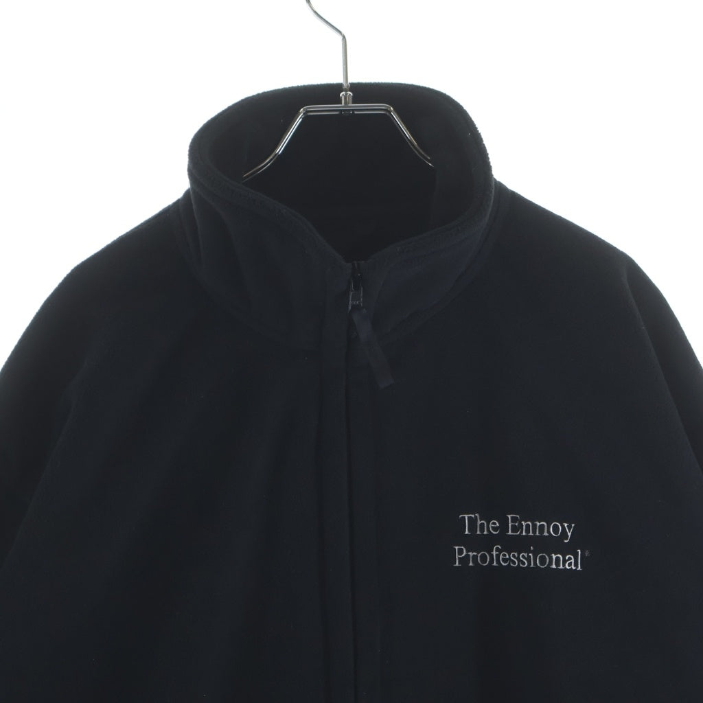 The Ennoy Professional(エンノイプロフェッショナル) 24AW POLARTEC FLEECE JACKET ポーラテック ボア ドローコード フリース ジャケット ブラック AW24BRENCT04LP