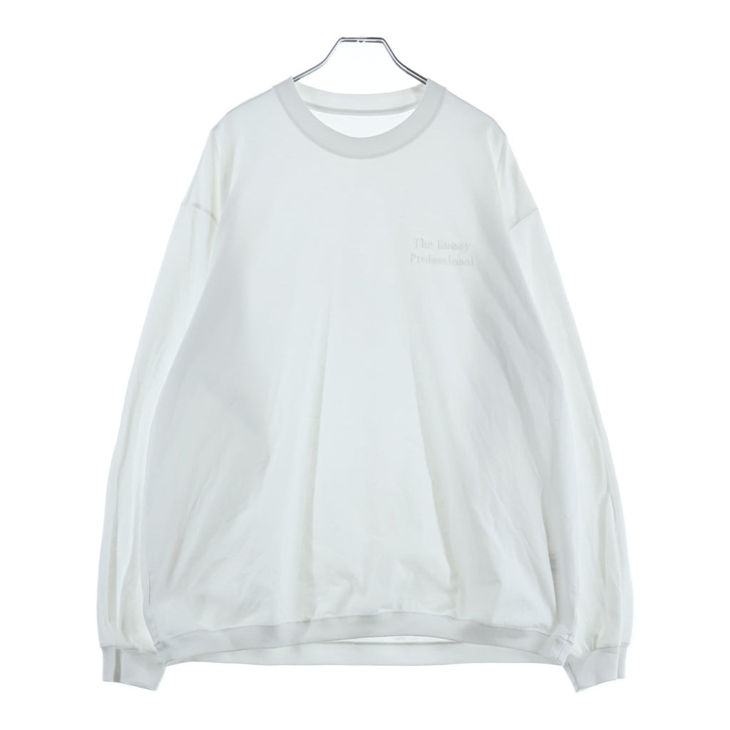 The Ennoy Professional(エンノイプロフェッショナル) 23SS LONG SLEEVE HEM RIB TEE ロングスリーブ ヘム リブ ロゴエンブロイダリー クルーネックTシャツ ホワイト SS23BREBCT06NTL
