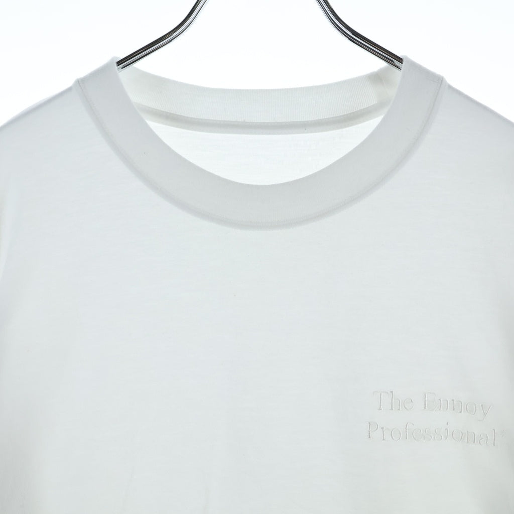 The Ennoy Professional(エンノイプロフェッショナル) 23SS LONG SLEEVE HEM RIB TEE ロングスリーブ ヘム リブ ロゴエンブロイダリー クルーネックTシャツ ホワイト SS23BREBCT06NTL