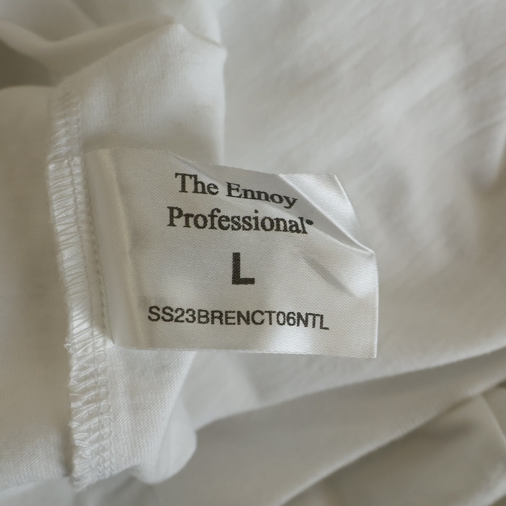 The Ennoy Professional(エンノイプロフェッショナル) 23SS LONG SLEEVE HEM RIB TEE ロングスリーブ ヘム リブ ロゴエンブロイダリー クルーネックTシャツ ホワイト SS23BREBCT06NTL