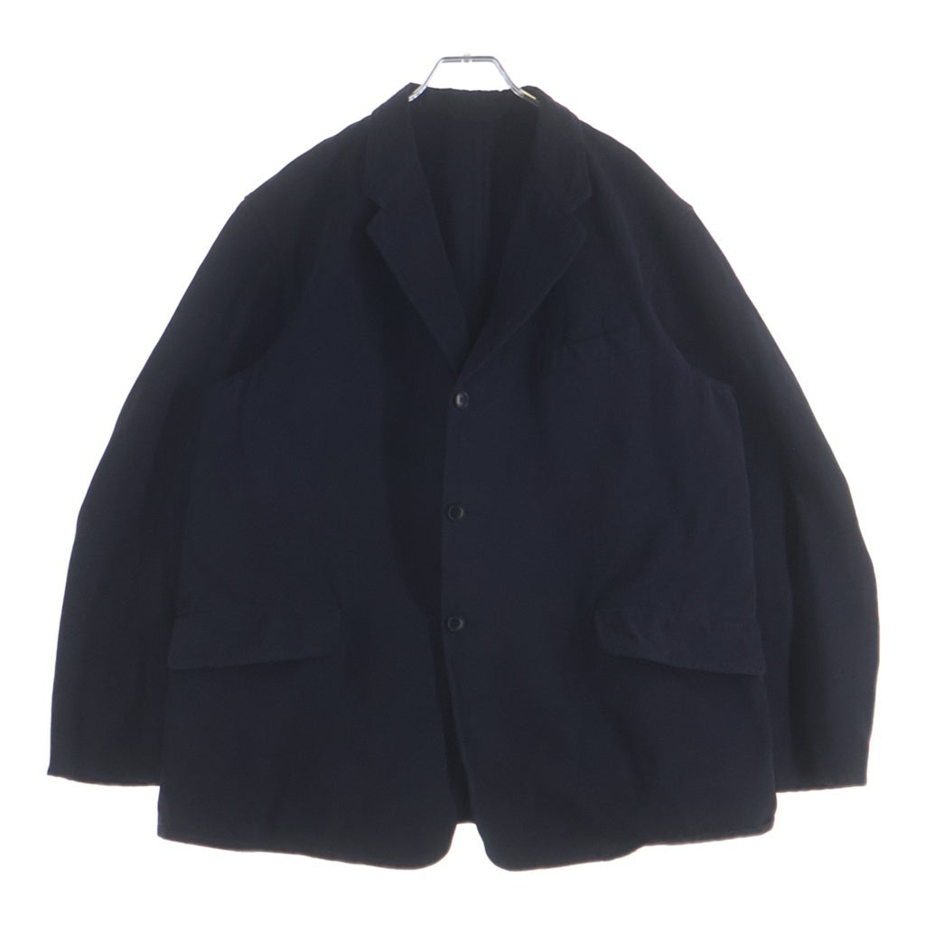 COMOLI(コモリ) 24AW GARMENT DYED JACKET ガーメントダイド コットン 製品染シングルテーラードジャケット ネイビー