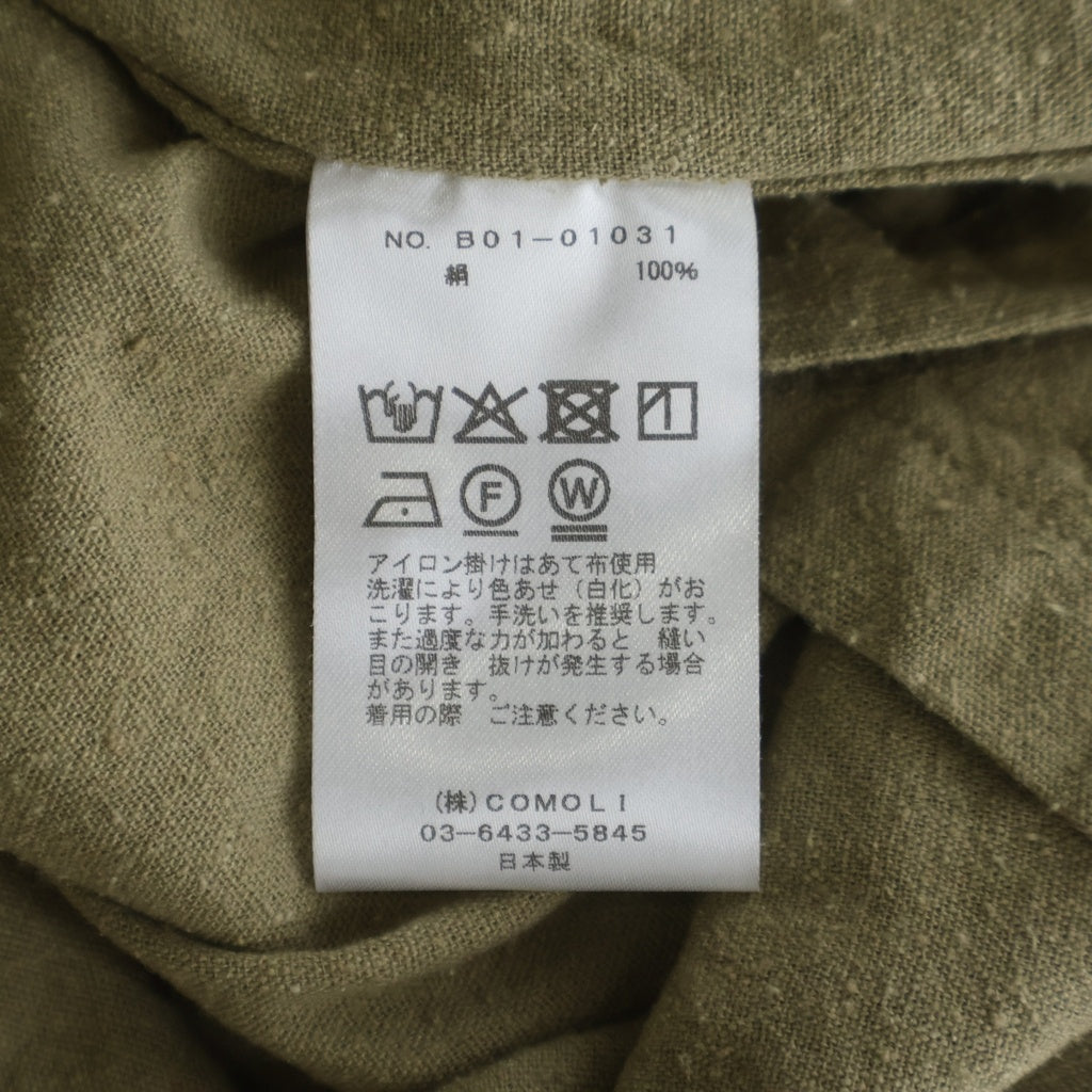 COMOLI(コモリ) 25SS ローシルク B.D.Uジャケット カーキ B01-01031