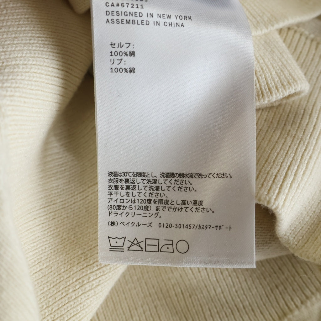 KITH(キス) 23SS LONG-SLEEVE BUTTON UP POLO ボタンアップ ストライプ 長袖ポロシャツ ホワイト KHM031100