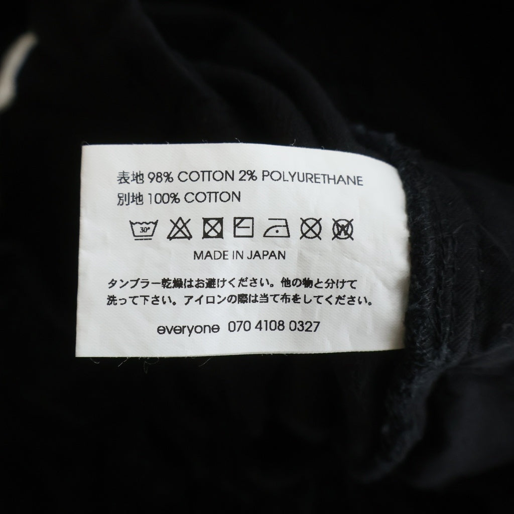 everyone(エブリワン) 24AW CORDUROY BELTED EASY PANTS コーデュロイ ベルテッドイージーパンツ ブラック EV24-PT23