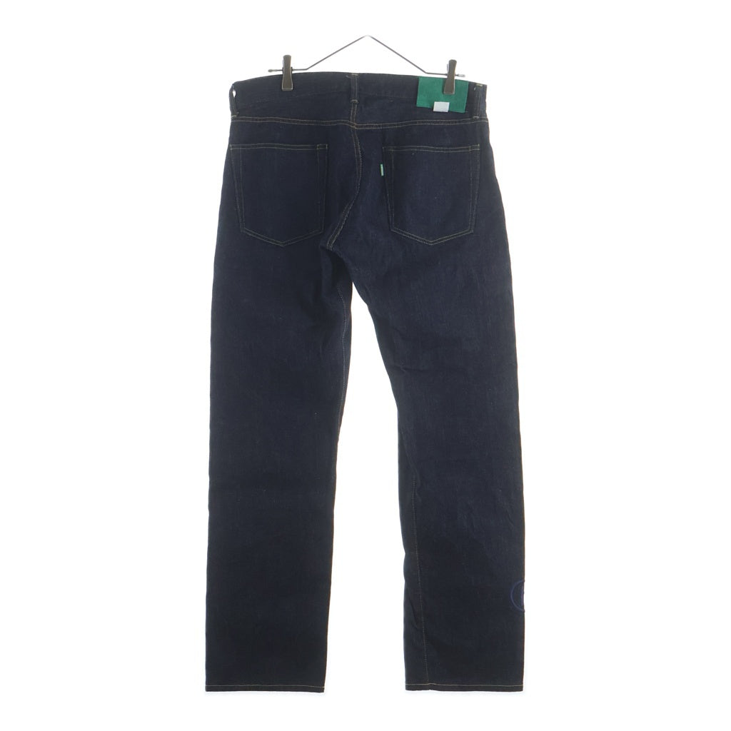 HIDDEN NY(ヒドゥン ニューヨーク) SELVEDGE DENIM セルベッジ ロゴエンブロイダリー ボタンフライ デニムパンツ インディゴ 7110906