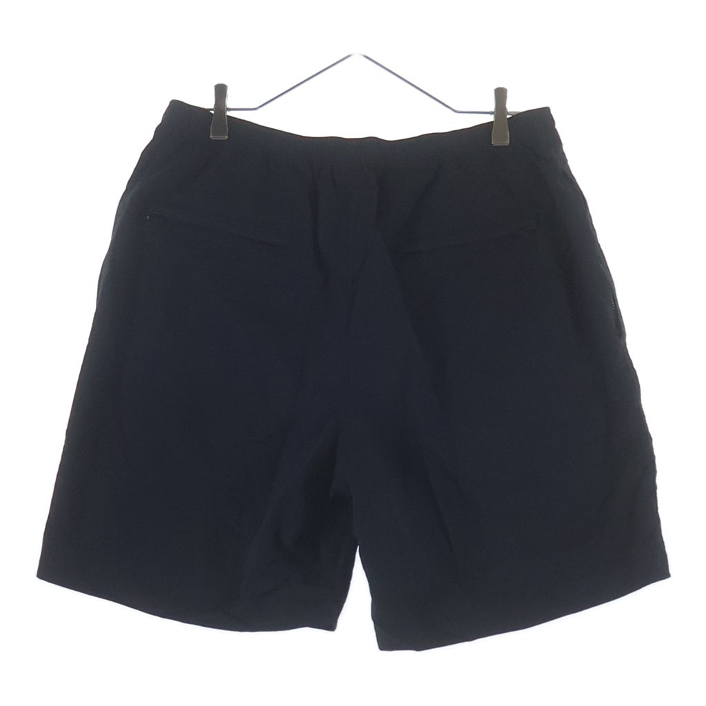 plllllleeeasse(プリーズ) NYLON TRACK SHORTS ナイロン フロントロゴエンブロイダリー トラックショーツ ハーフパンツ ブラック 24PLS-C003