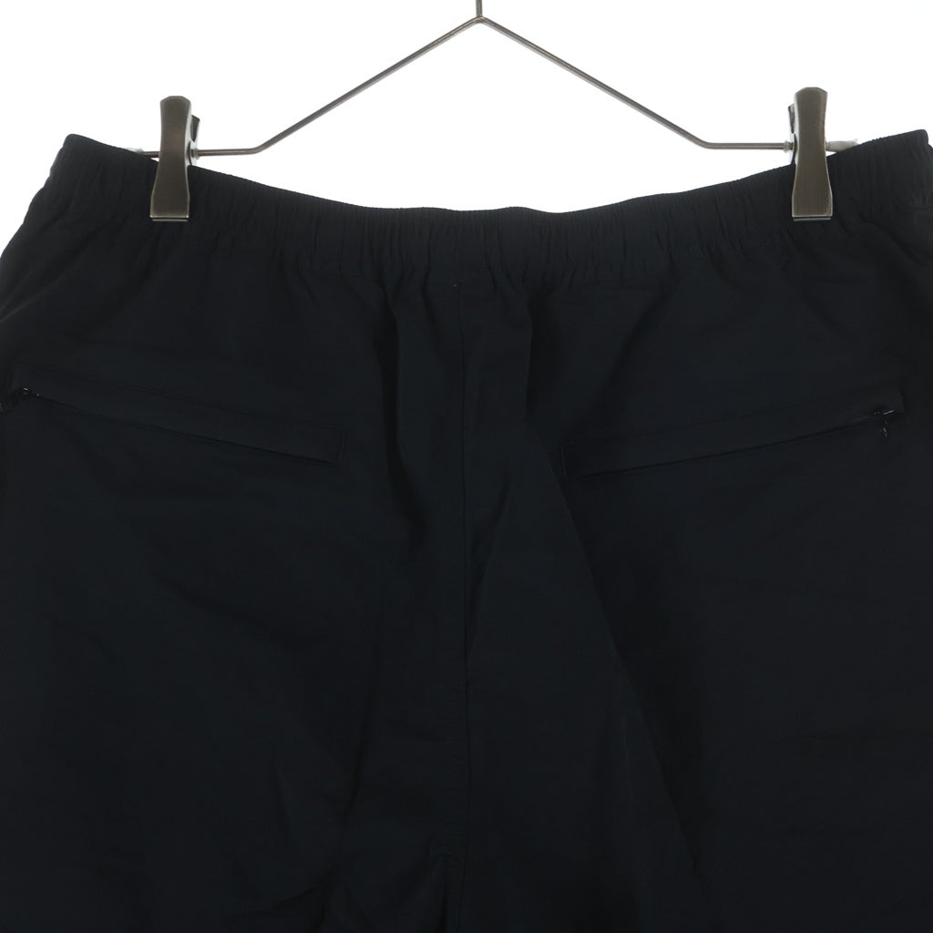 plllllleeeasse(プリーズ) NYLON TRACK SHORTS ナイロン フロントロゴエンブロイダリー トラックショーツ ハーフパンツ ブラック 24PLS-C003