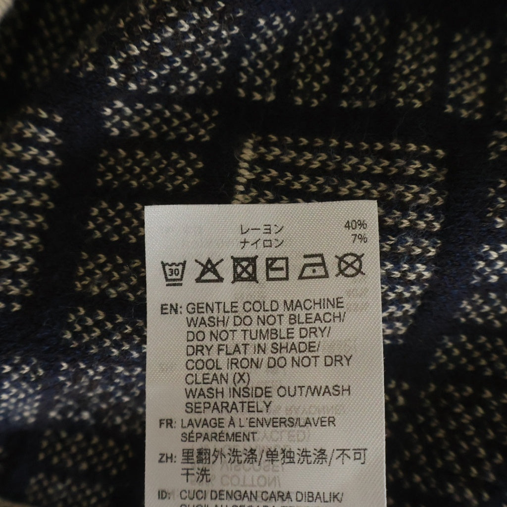 adidas(アディダス) 25SS ×BRAIN DEAD POLO SHIRTS DUSTSAND ブレインデッド ダストサンド 総柄 ロゴ刺繍 ニット半袖ポロシャツ ブラウン/グリーン JN7151