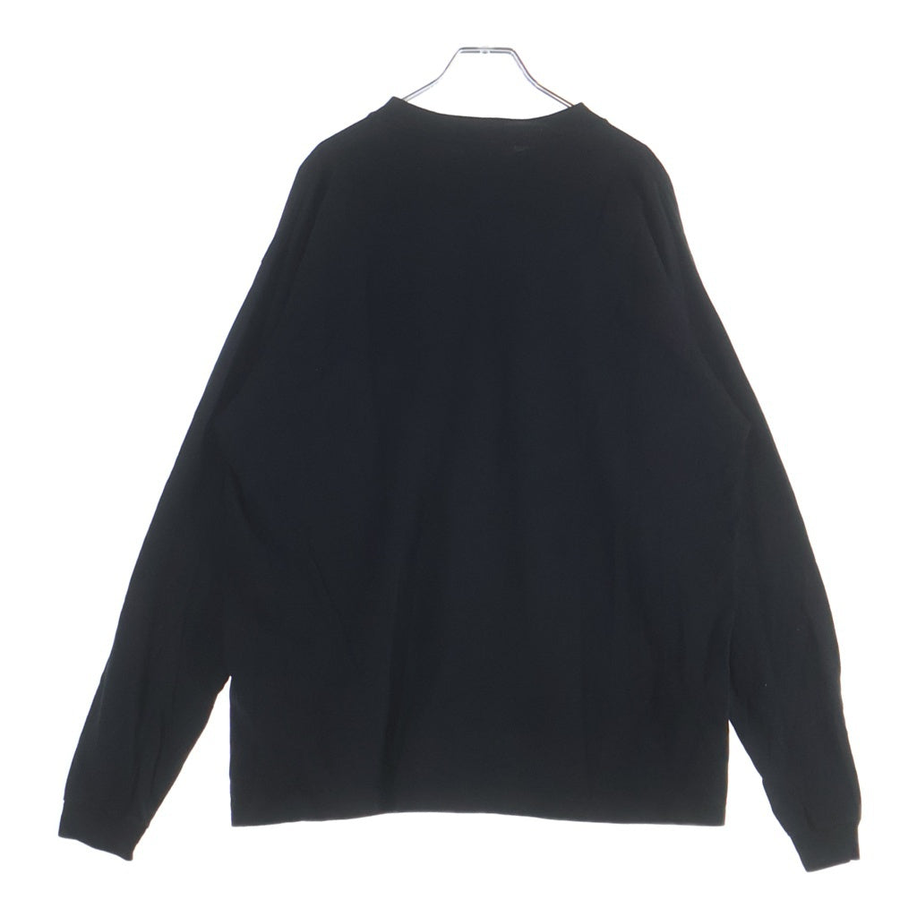 SAINT MICHAEL(セントマイケル) 24SS ×BONE RAISED BR LS TEE ボーンレイズド ロゴプリント クルーネック 長袖Tシャツ カットソー ブラック SM-YS8-0000-C08
