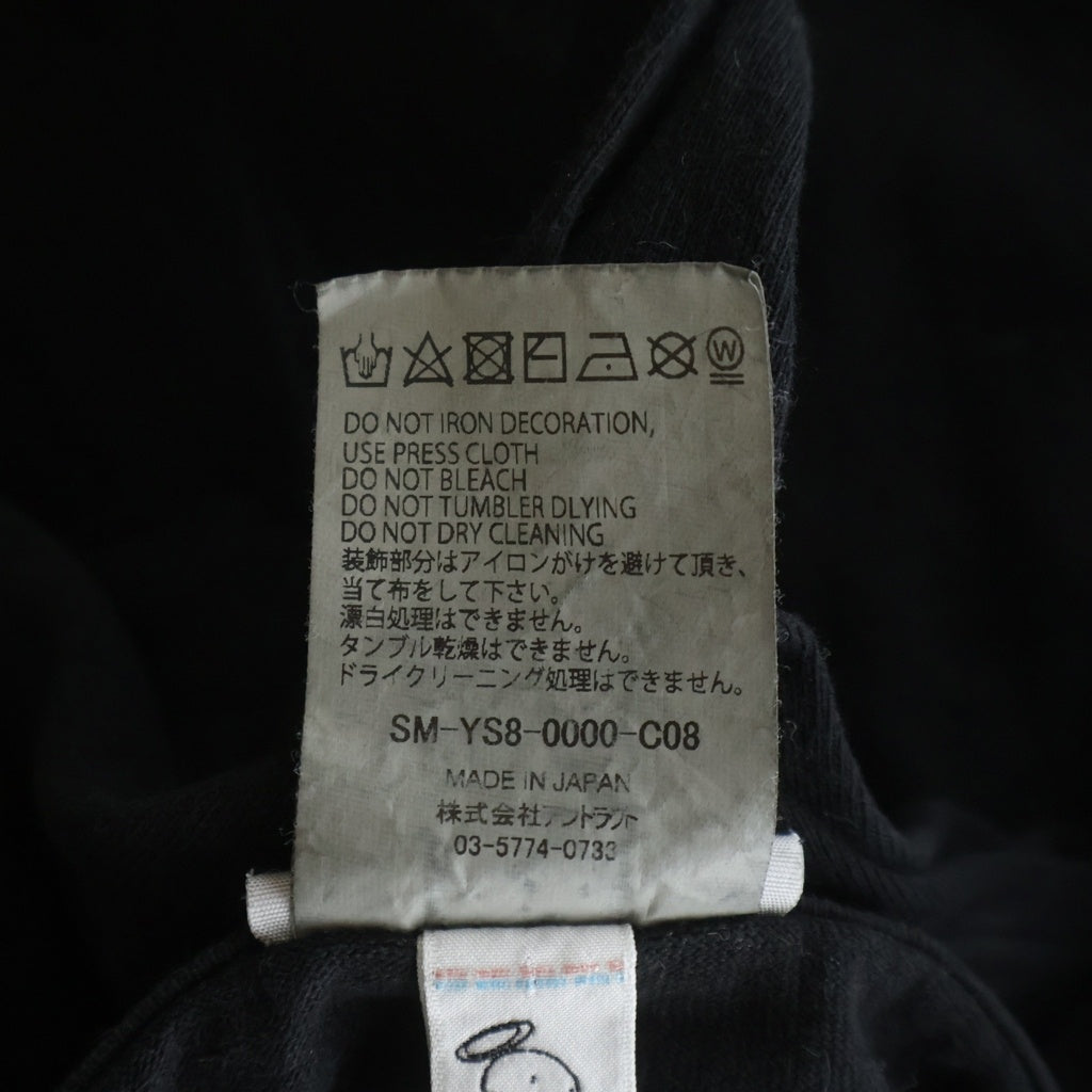 SAINT MICHAEL(セントマイケル) 24SS ×BONE RAISED BR LS TEE ボーンレイズド ロゴプリント クルーネック 長袖Tシャツ カットソー ブラック SM-YS8-0000-C08