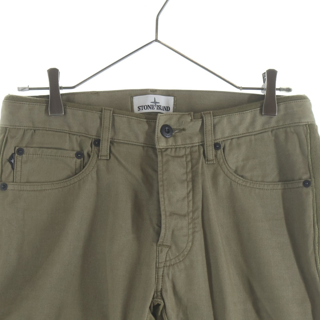 STONE ISLAND(ストーンアイランド) コットン ボタンフライ ショーツ ハーフパンツ カーキ 6015L01YM