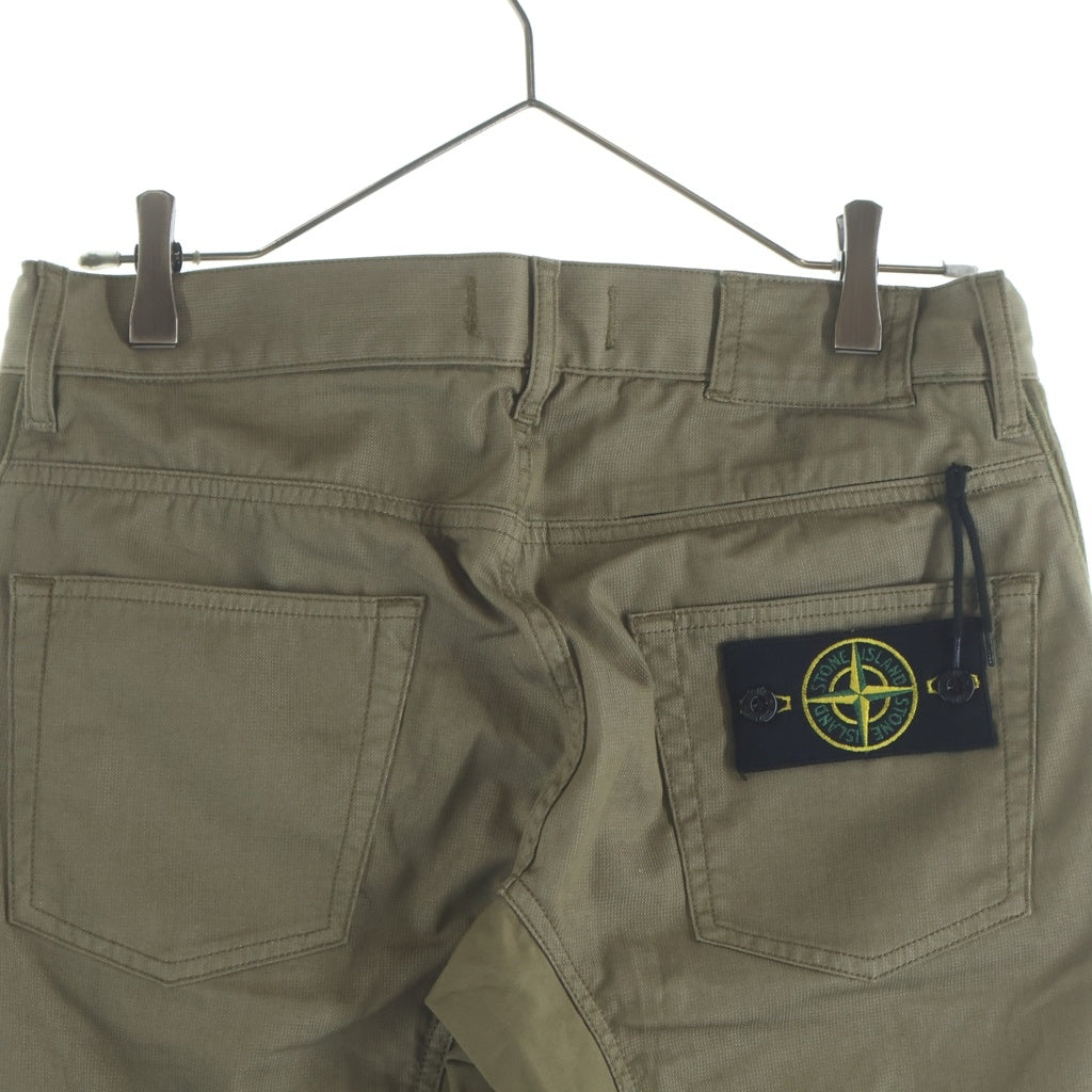 STONE ISLAND(ストーンアイランド) コットン ボタンフライ ショーツ ハーフパンツ カーキ 6015L01YM