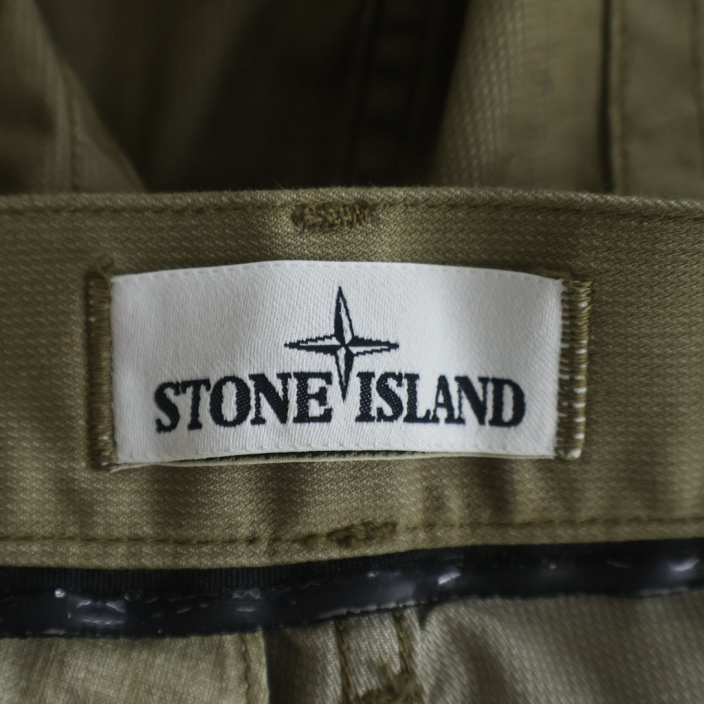 STONE ISLAND(ストーンアイランド) コットン ボタンフライ ショーツ ハーフパンツ カーキ 6015L01YM