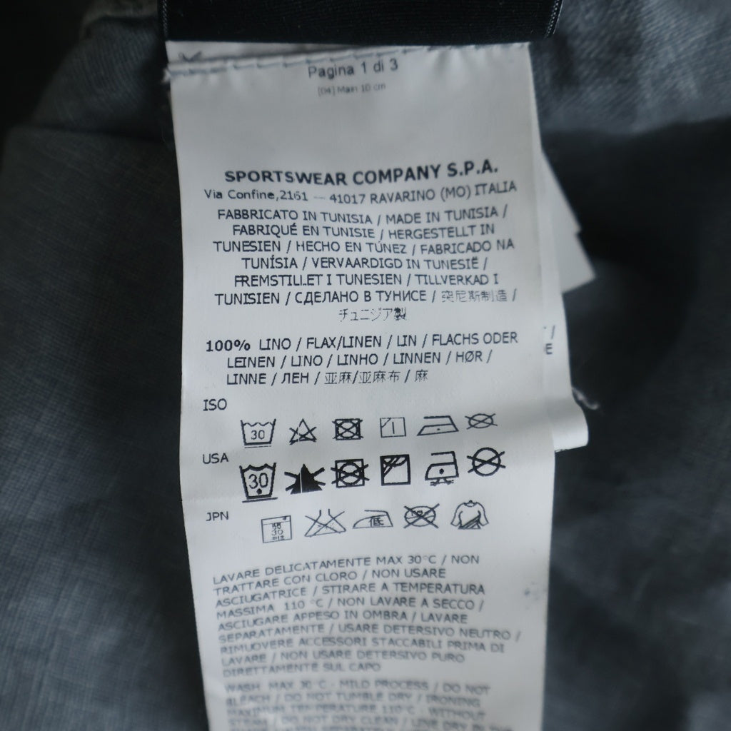 STONE ISLAND(ストーンアイランド) 15SS Linen Buttoned Shirt リネン ボタンド ロゴワッペン 長袖シャツ グレー 62151F601