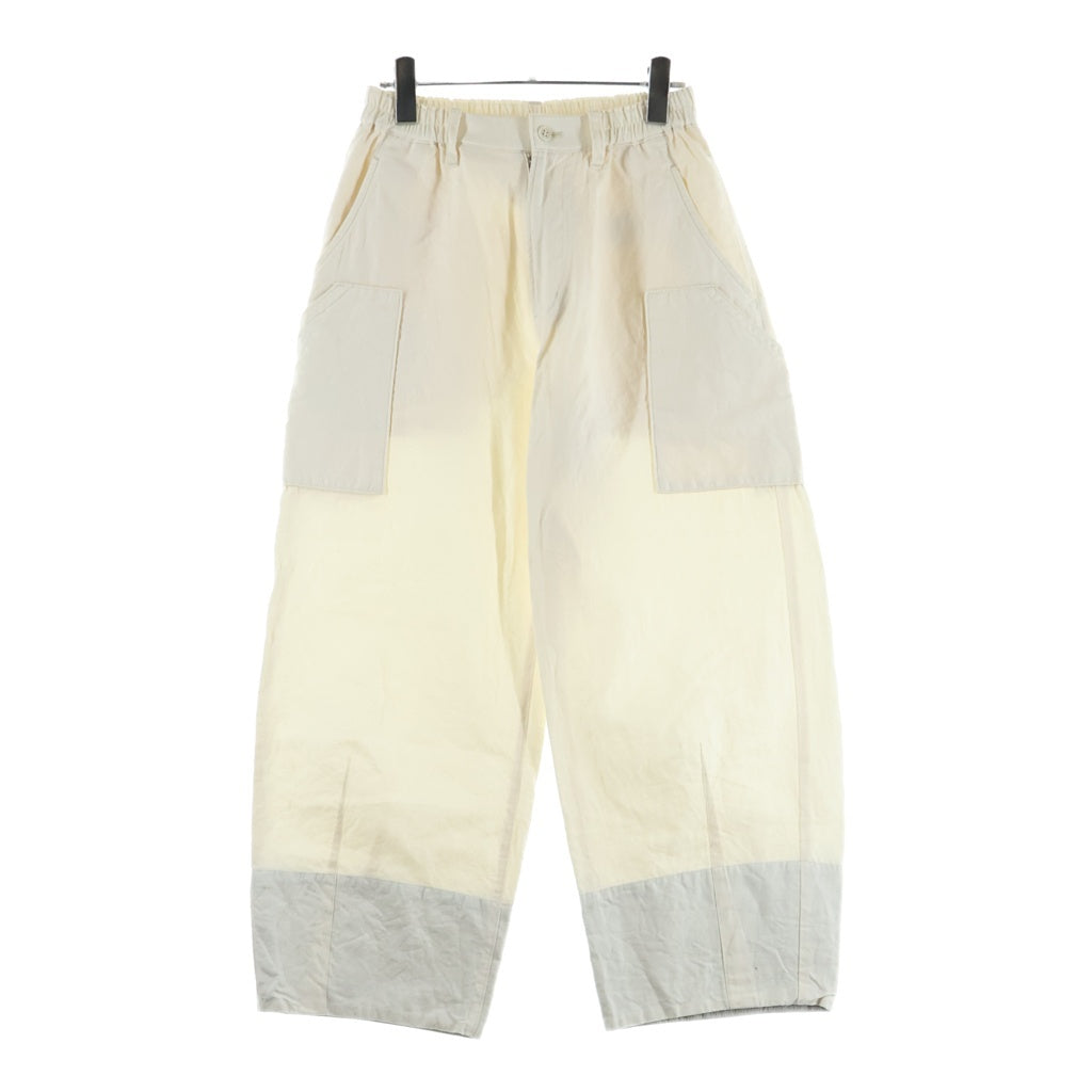 NO BRAND(ノーブランド) VLAS BLOMME(ヴラスブラム) 24SS COTTON LINEN OTTOMAN コットンリネン イージーカーゴパンツ レディース ホワイト 13508034