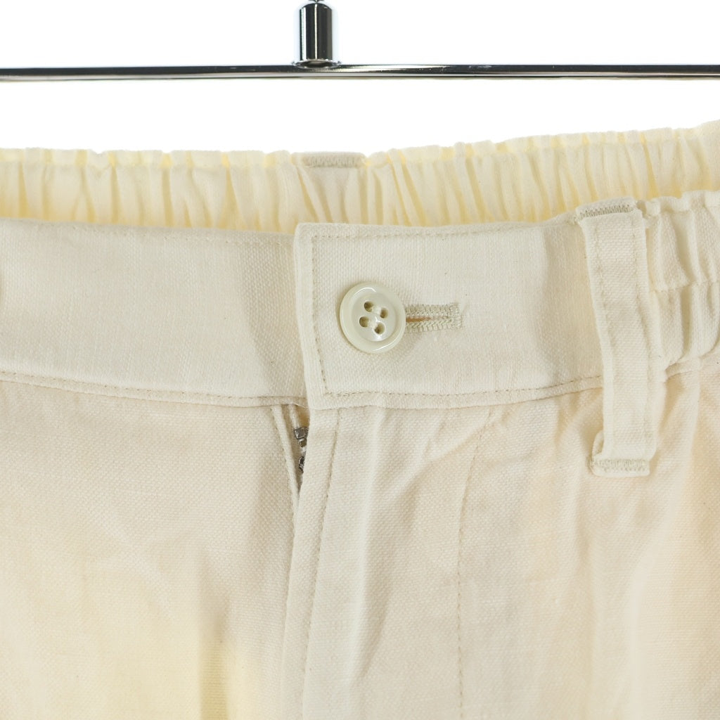 NO BRAND(ノーブランド) VLAS BLOMME(ヴラスブラム) 24SS COTTON LINEN OTTOMAN コットンリネン イージーカーゴパンツ レディース ホワイト 13508034
