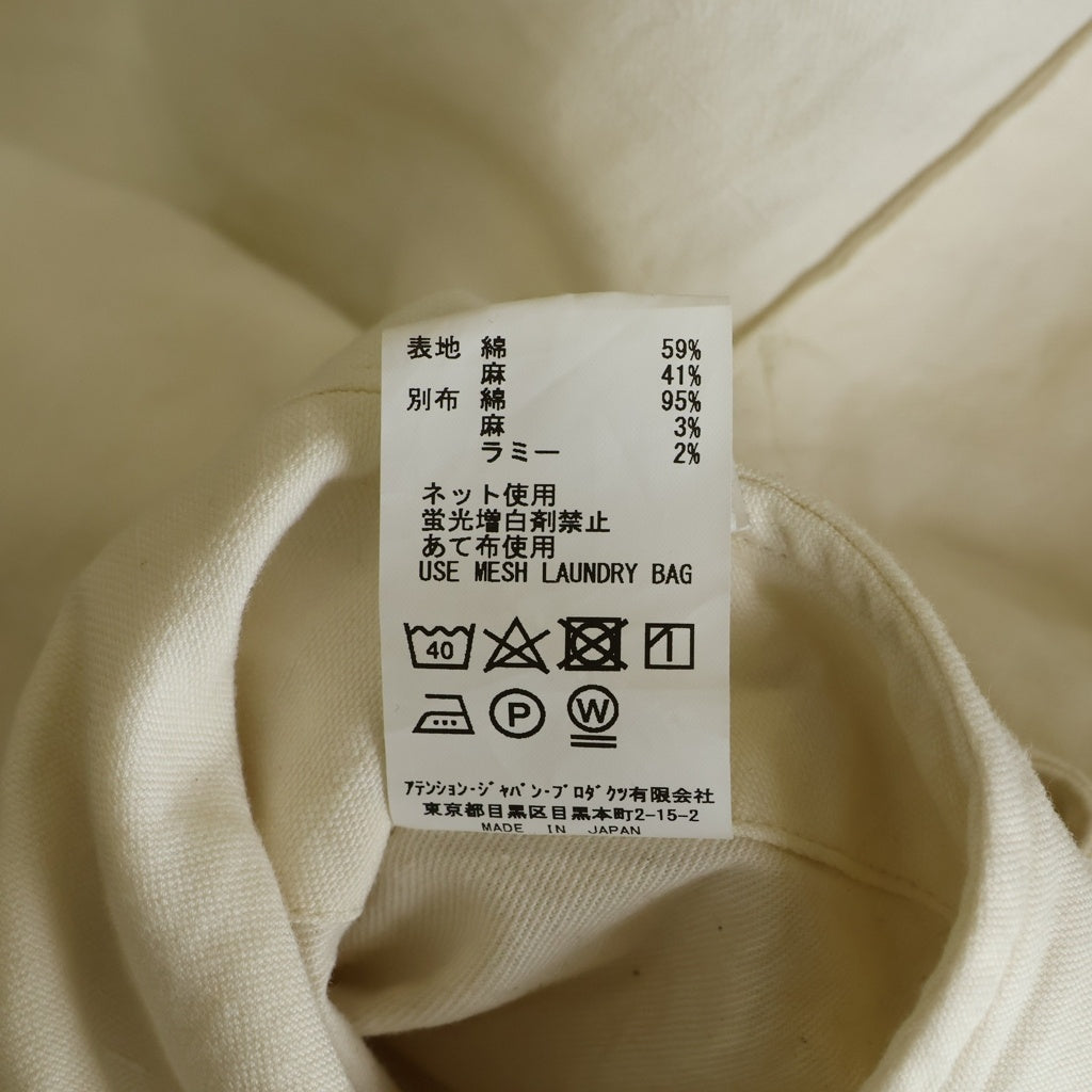 NO BRAND(ノーブランド) VLAS BLOMME(ヴラスブラム) 24SS COTTON LINEN OTTOMAN コットンリネン イージーカーゴパンツ レディース ホワイト 13508034