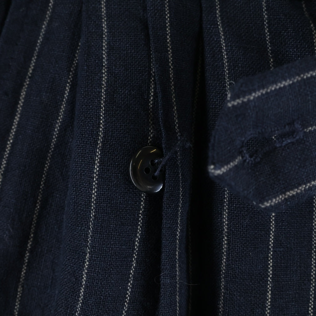 R13(アールサーティーン) 25AW TRIPLE PLEAT CROSSOVER TROUSER 3タック クロスオーバー ストライプ柄 スラックスパンツ レディース ブラック R13W7516-R513A