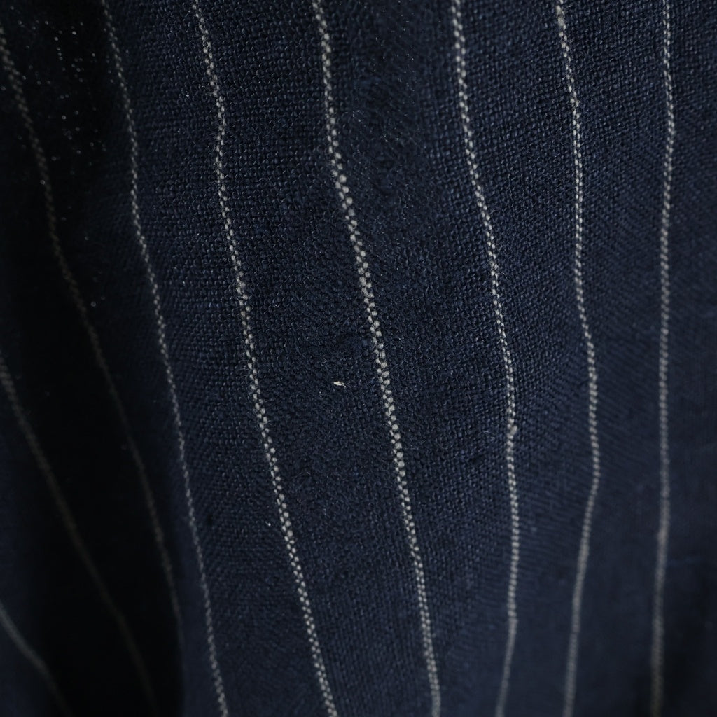 R13(アールサーティーン) 25AW TRIPLE PLEAT CROSSOVER TROUSER 3タック クロスオーバー ストライプ柄 スラックスパンツ レディース ブラック R13W7516-R513A